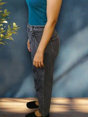 Kotty Women Regular Fit High-Rise Highly Distressed Light Fade Stretchable Jeans