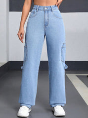 Kotty Women Straight Fit High-Rise Stretchable Jeans