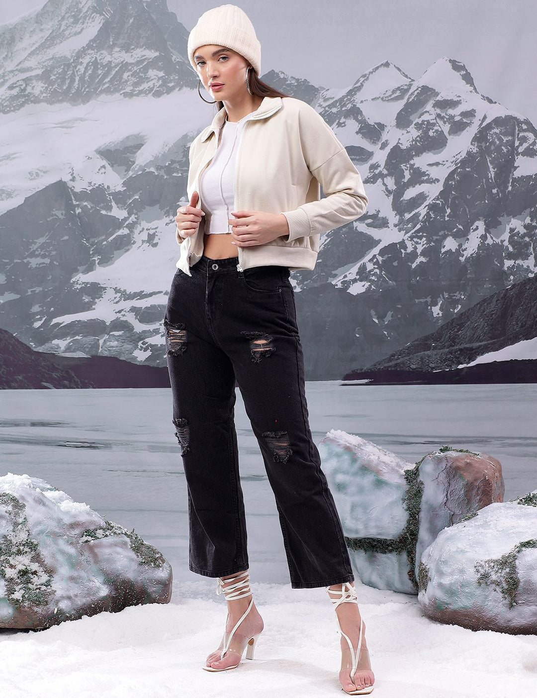 Kotty Women Shirt Collar Front-Open Therma-Fit Sweatshirt