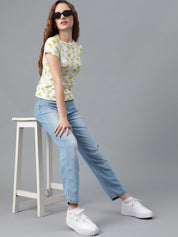 Kotty Women Jean Slim Fit High-Rise Light Fade Clean Look Stretchable Jeans