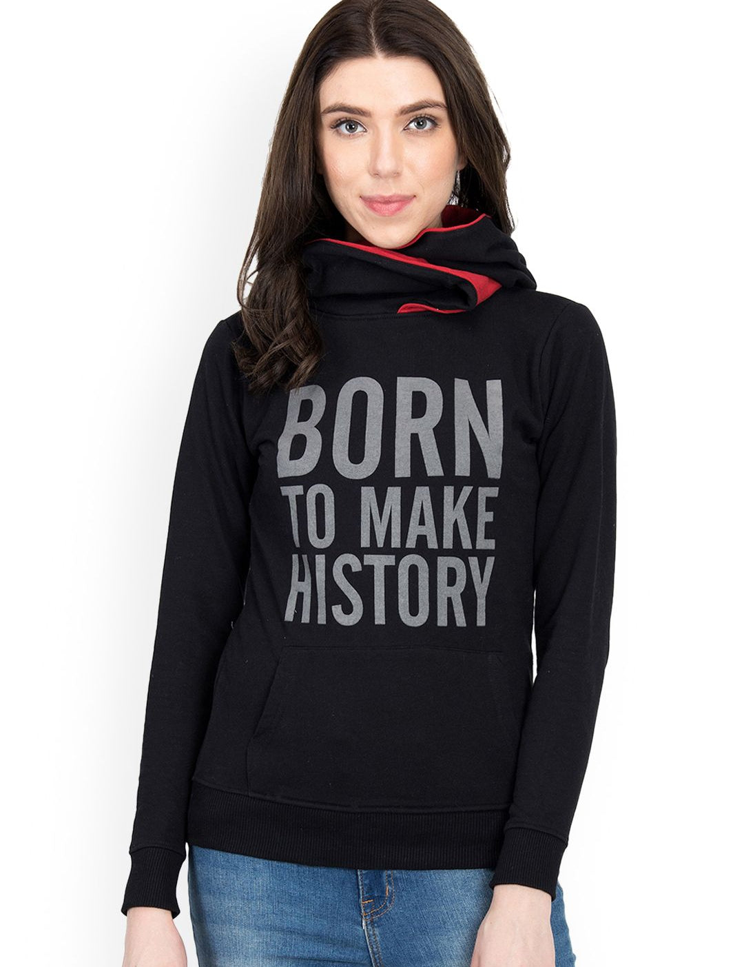 Kotty Women Black Printed Sweatshirt 