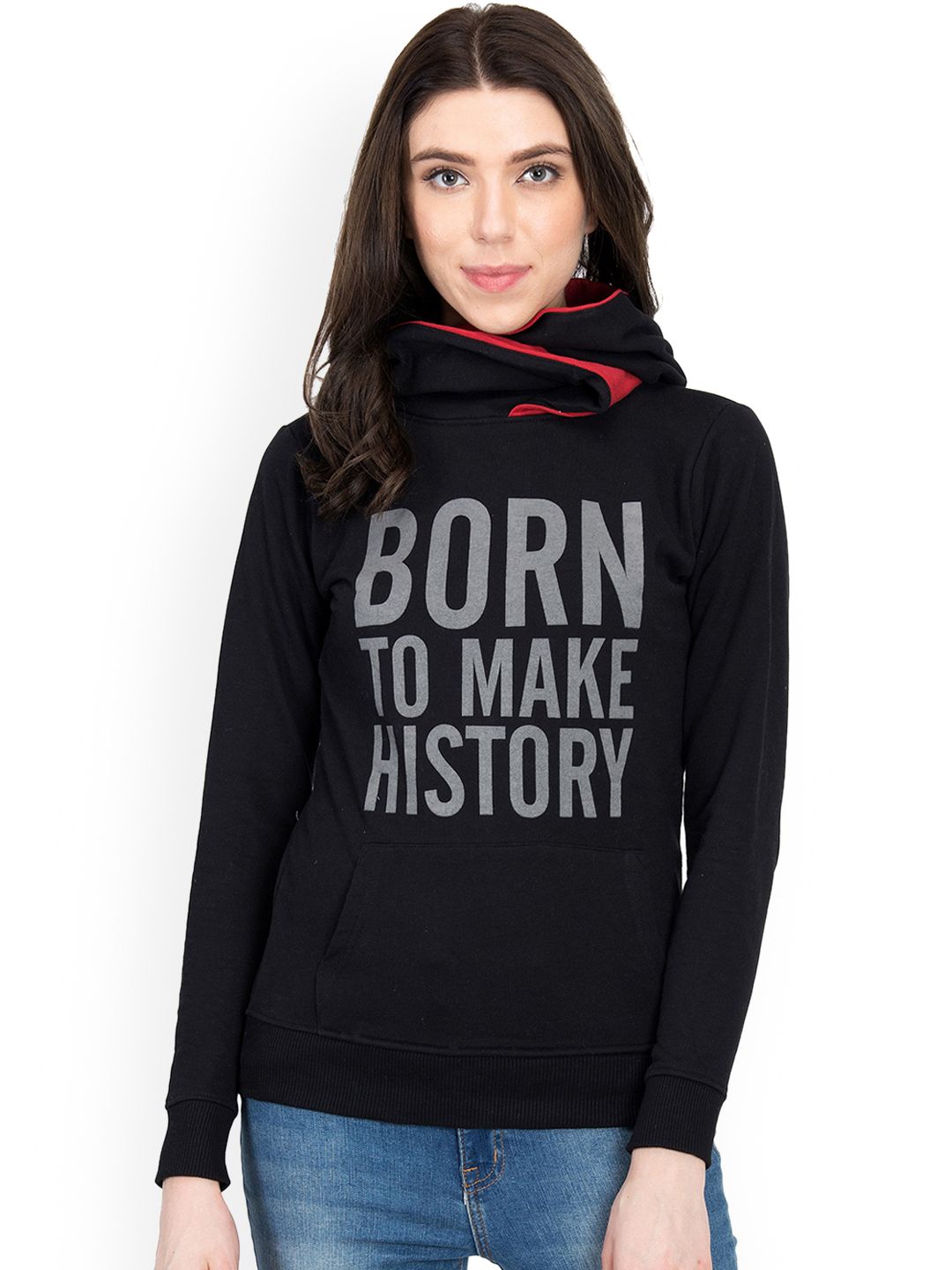 Kotty Women Black Printed Sweatshirt 