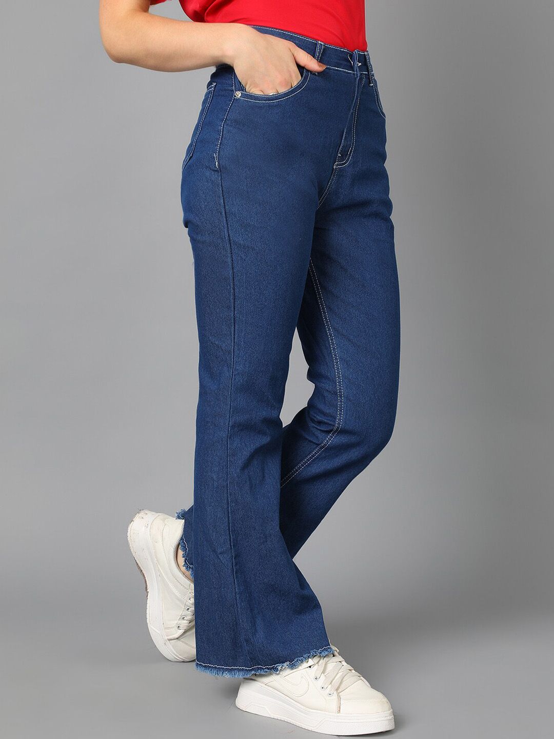 Kotty Blue Women Jean Bootcut High-Rise Clean Look Stretchable Jeans