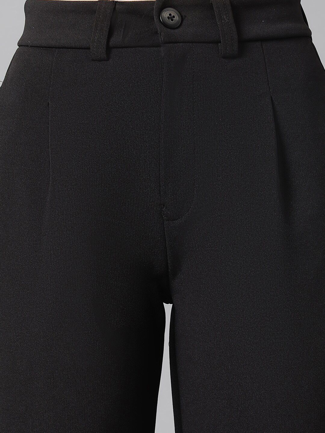 KOTTY BIZwear Women Relaxed Straight Leg High-Rise Easy Wash Straight Fit Parallel Trousers