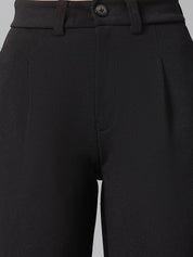 KOTTY BIZwear Women Relaxed Straight Leg High-Rise Easy Wash Straight Fit Parallel Trousers