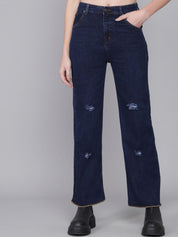 Kotty Women Blue High-Rise Mildly Distressed Jeans