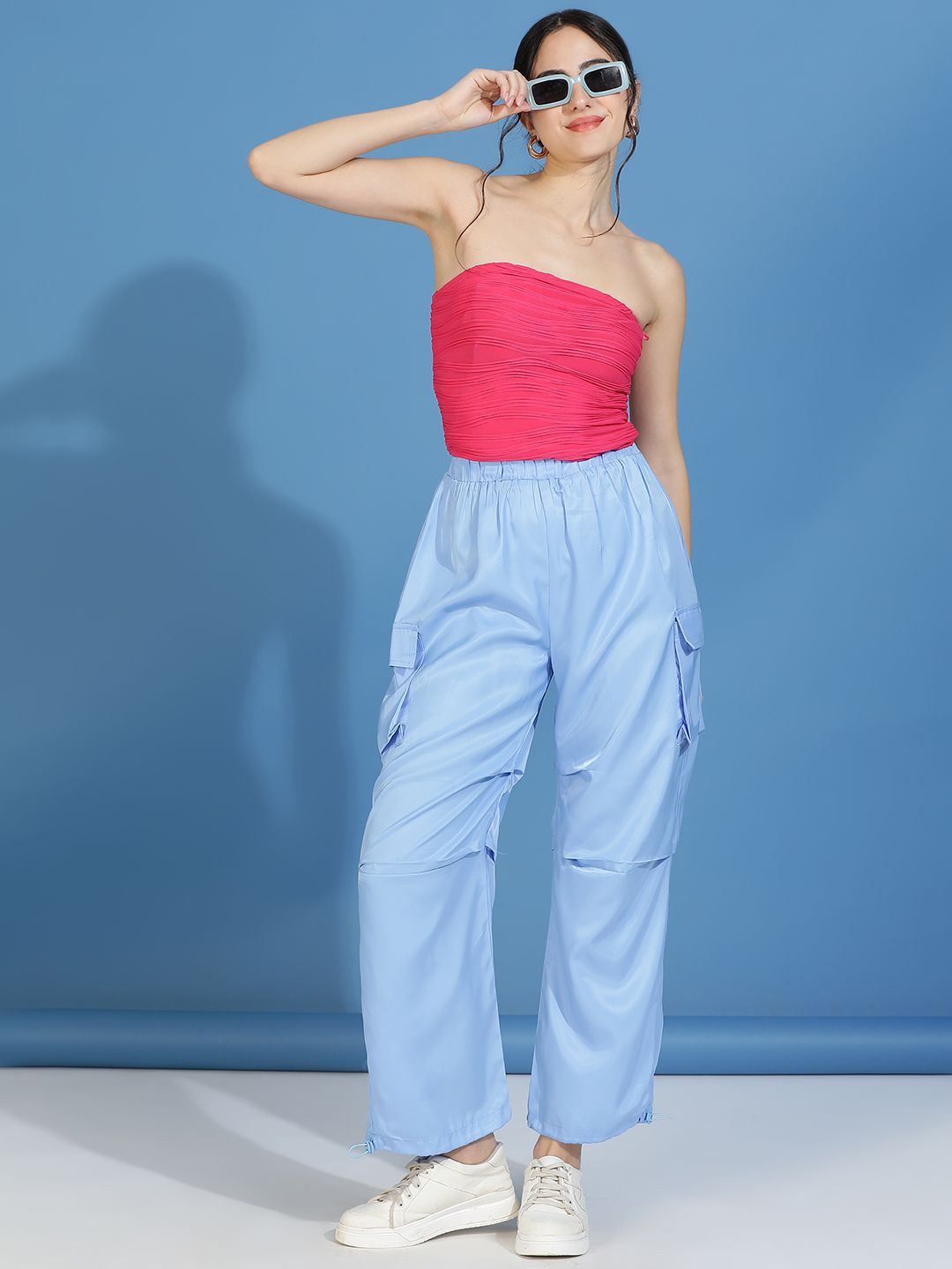 Kotty Women Regular Fit High Waist Cargos