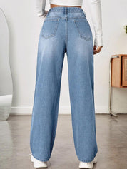 Kotty Women Jean Wide Leg Heavy Fade High-Rise Stretchable Jeans