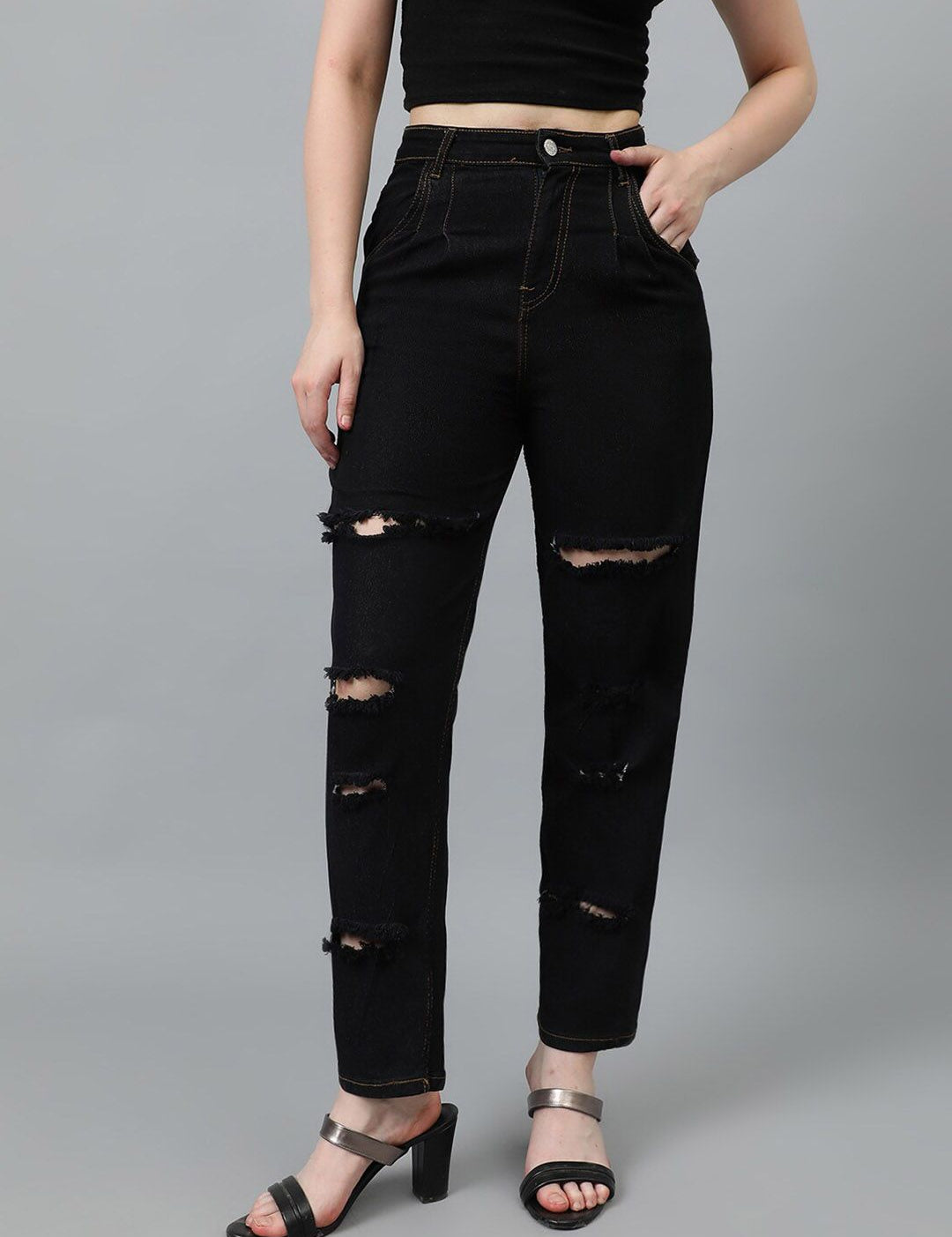 Kotty Women Jean Slim Fit Mildly Distressed Stretchable Jeans