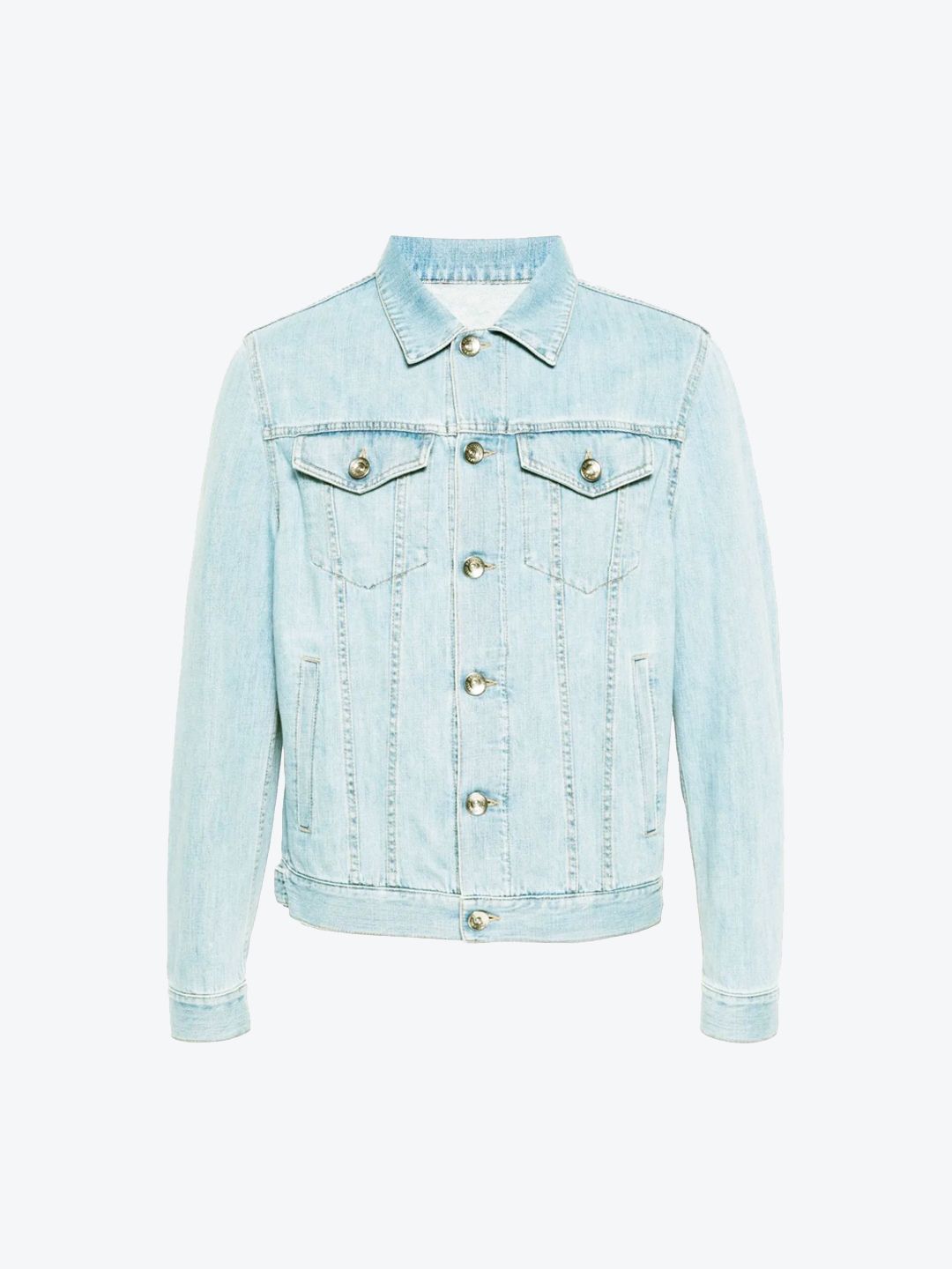 Kotty Men Solid Spread Collar Denim Jacket