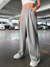 Kotty Women Relaxed Straight Leg Fit High-Rise Easy Wash Parallel Trousers