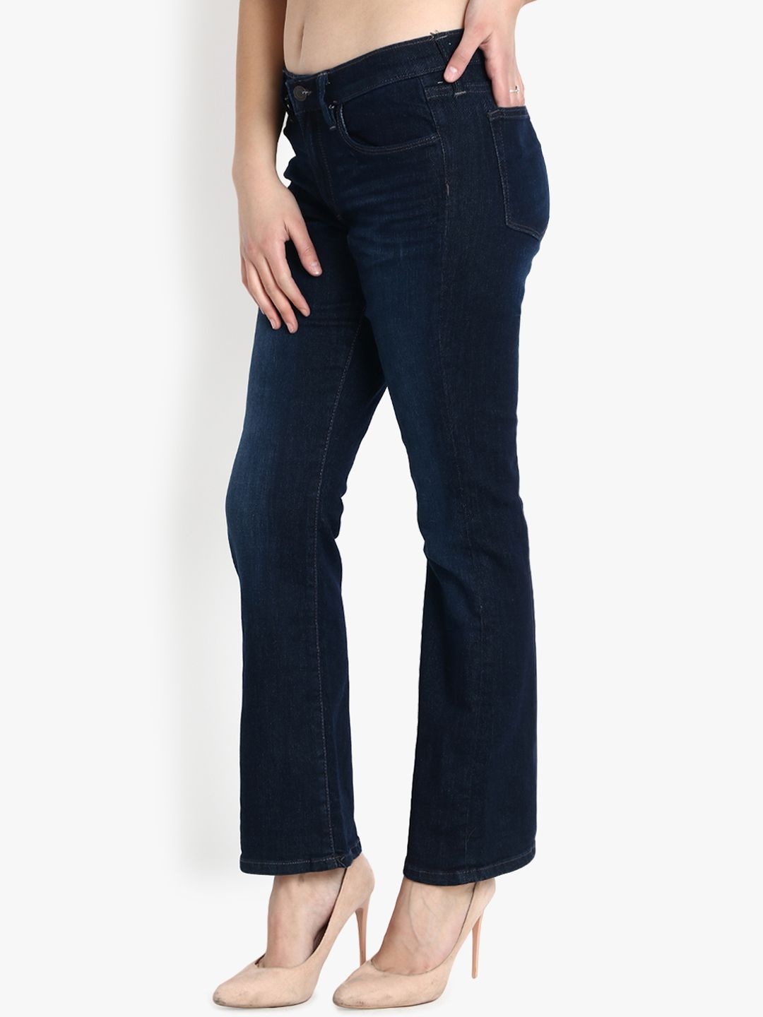 Kotty Women Blue Bootcut Mid-Rise Clean Look Jeans