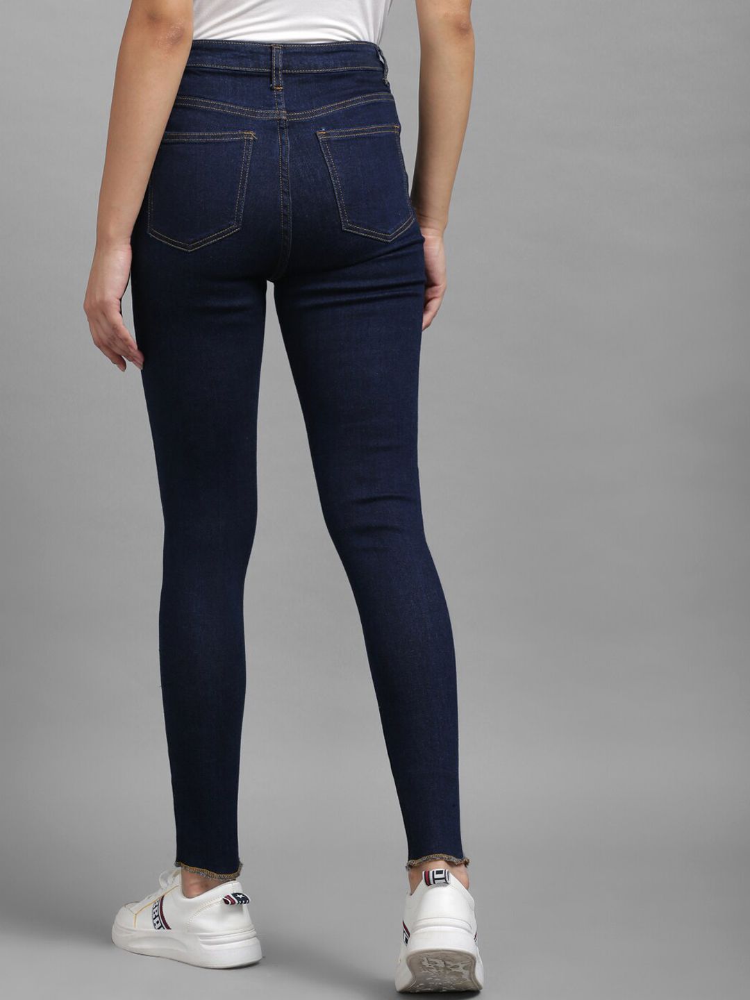 Kotty Women Navy Blue Skinny Fit High-Rise Clean Look Jeans