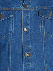 Kotty Men Blue Solid Denim Jacket