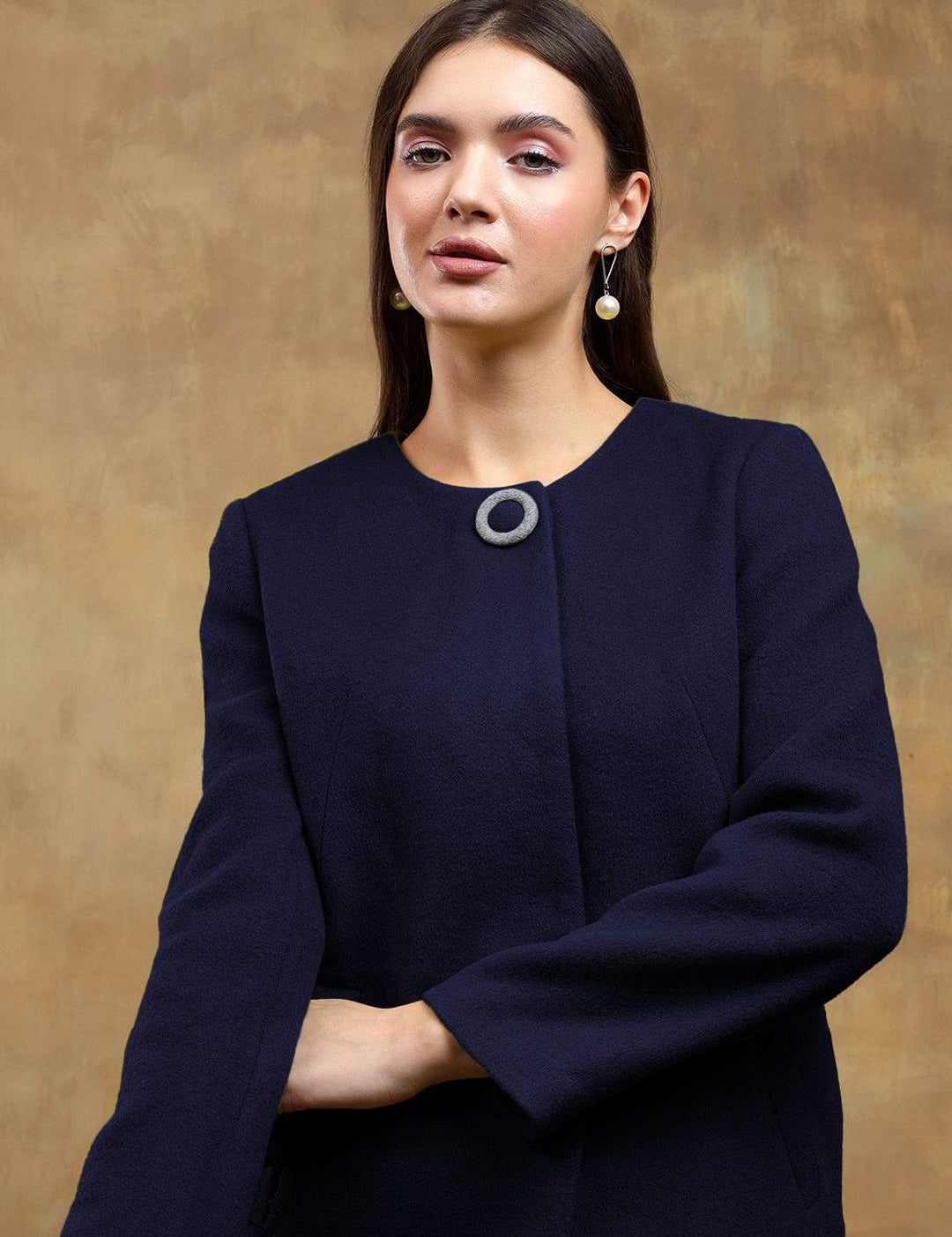 Kotty Women Mandarin Collar Overcoat