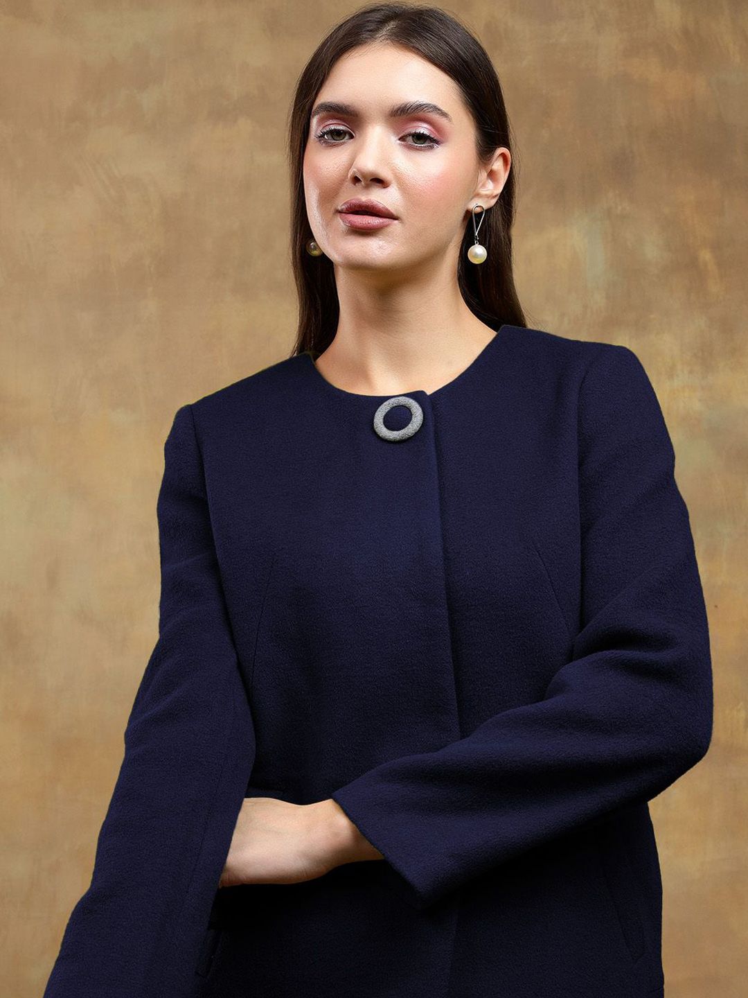 Kotty Women Mandarin Collar Overcoat