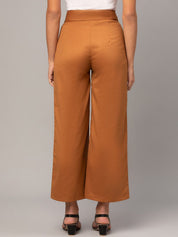 Kotty Women Relaxed Straight Fit High-Rise Easy Wash Pleated Trousers