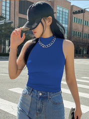 Kotty Women High Neck Sleeveless Fitted Crop Top