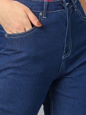 Kotty Blue Women Jean Bootcut High-Rise Clean Look Stretchable Jeans
