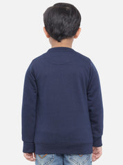 Kotty Boys Navy Blue Printed Sweatshirt