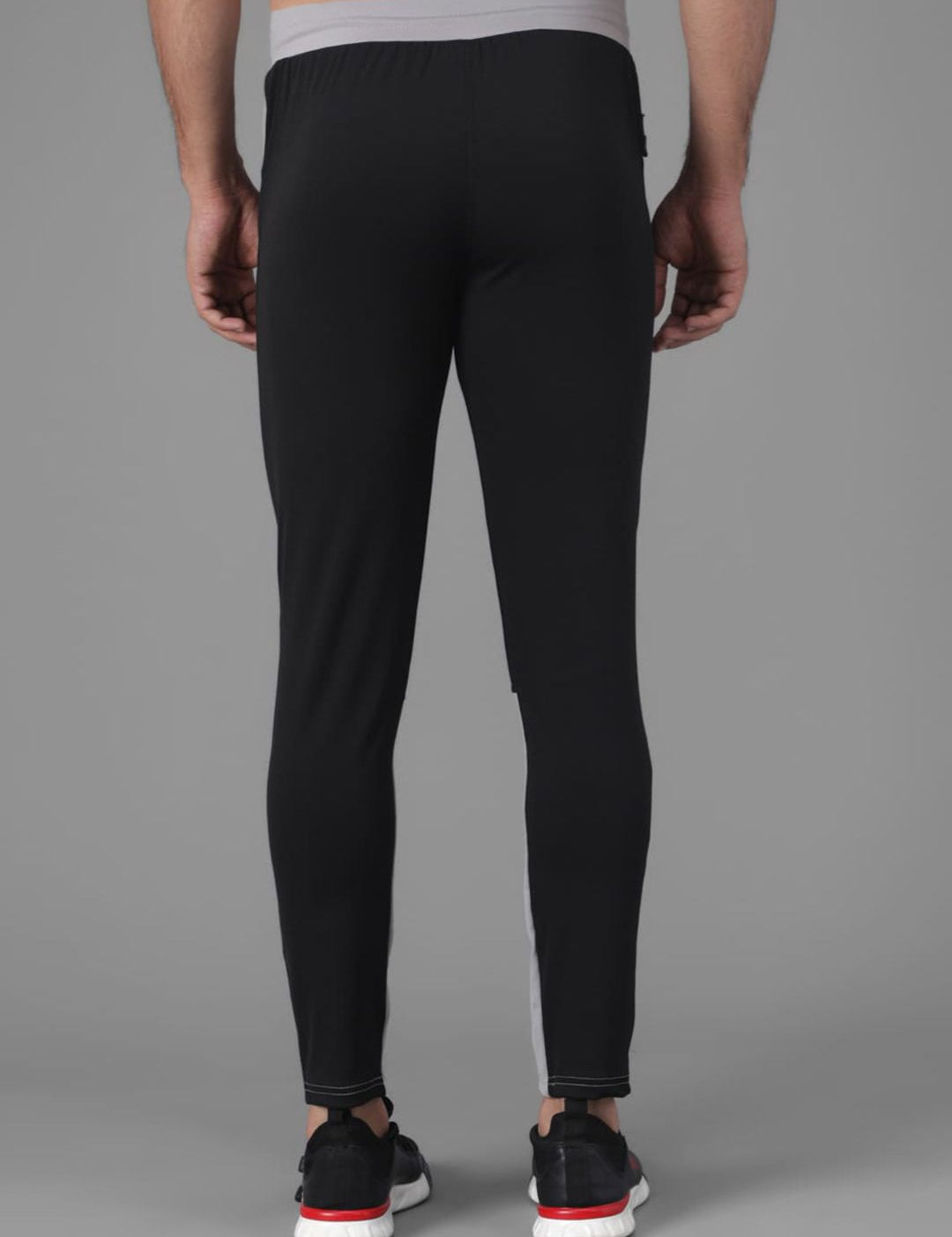 Kotty Men Black & Grey Colourblocked Track Pants