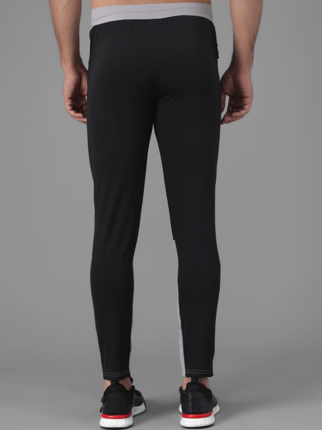 Kotty Men Black & Grey Colourblocked Track Pants