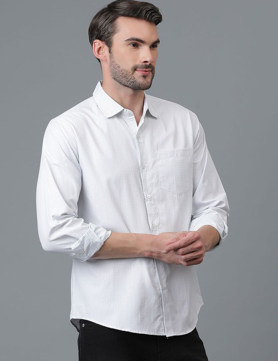 Kotty New Checked Spread Collar Casual Shirt