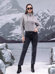 Kotty Women Turtle Neck Crop Pullover