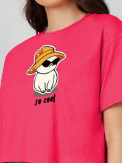 Kotty Graphic Printed Drop-Shoulder Sleeves T-shirt