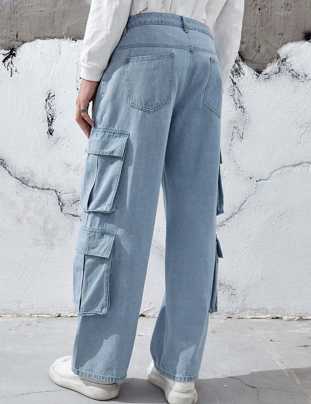 Kotty Men Relaxed Fit Low-Rise Stretchable Cargo Jeans