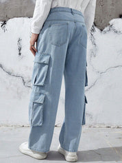 Kotty Men Relaxed Fit Low-Rise Stretchable Cargo Jeans