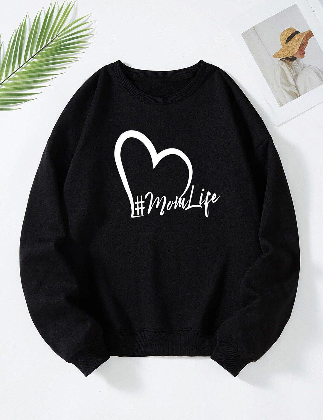 Kotty Round Neck Geometric Printed Fleece Sweatshirt