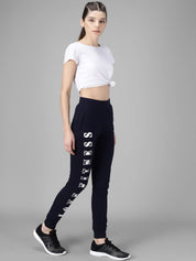 Kotty Women Navy Blue & White Printed Joggers