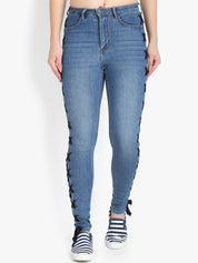 Kotty Women Blue Skinny Fit High-Rise Clean Look Stretchable Jeans