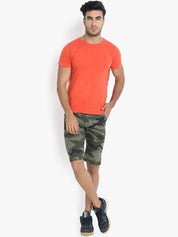 Kotty Men Green Printed Regular Fit Regular Shorts