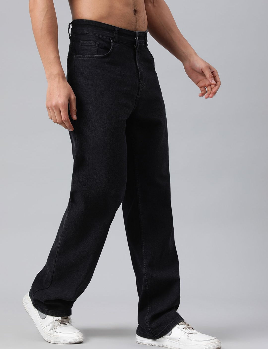 Kotty Men Black Stretchable Cotton Jeans