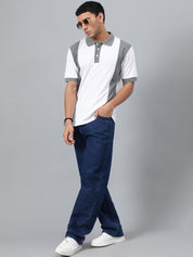 Kotty Men Colourblocked Polo Collar T-shirt