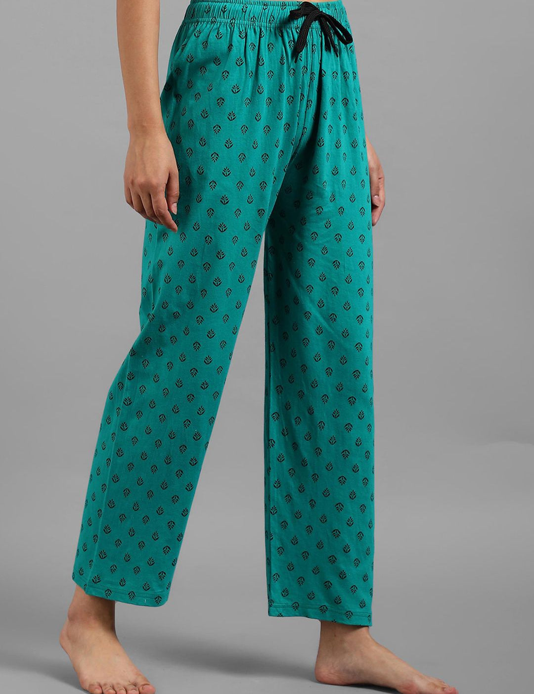 Kotty Women Green Printed Lounge Pants