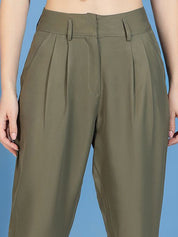 Kotty Women Relaxed High-Rise Easy Wash Pleated Peg Trousers