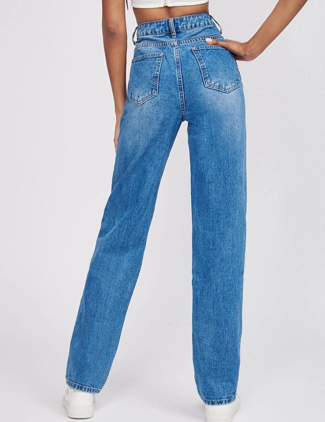 Kotty Women Jean Straight Fit Heavy Fade High-Rise Stretchable Jeans