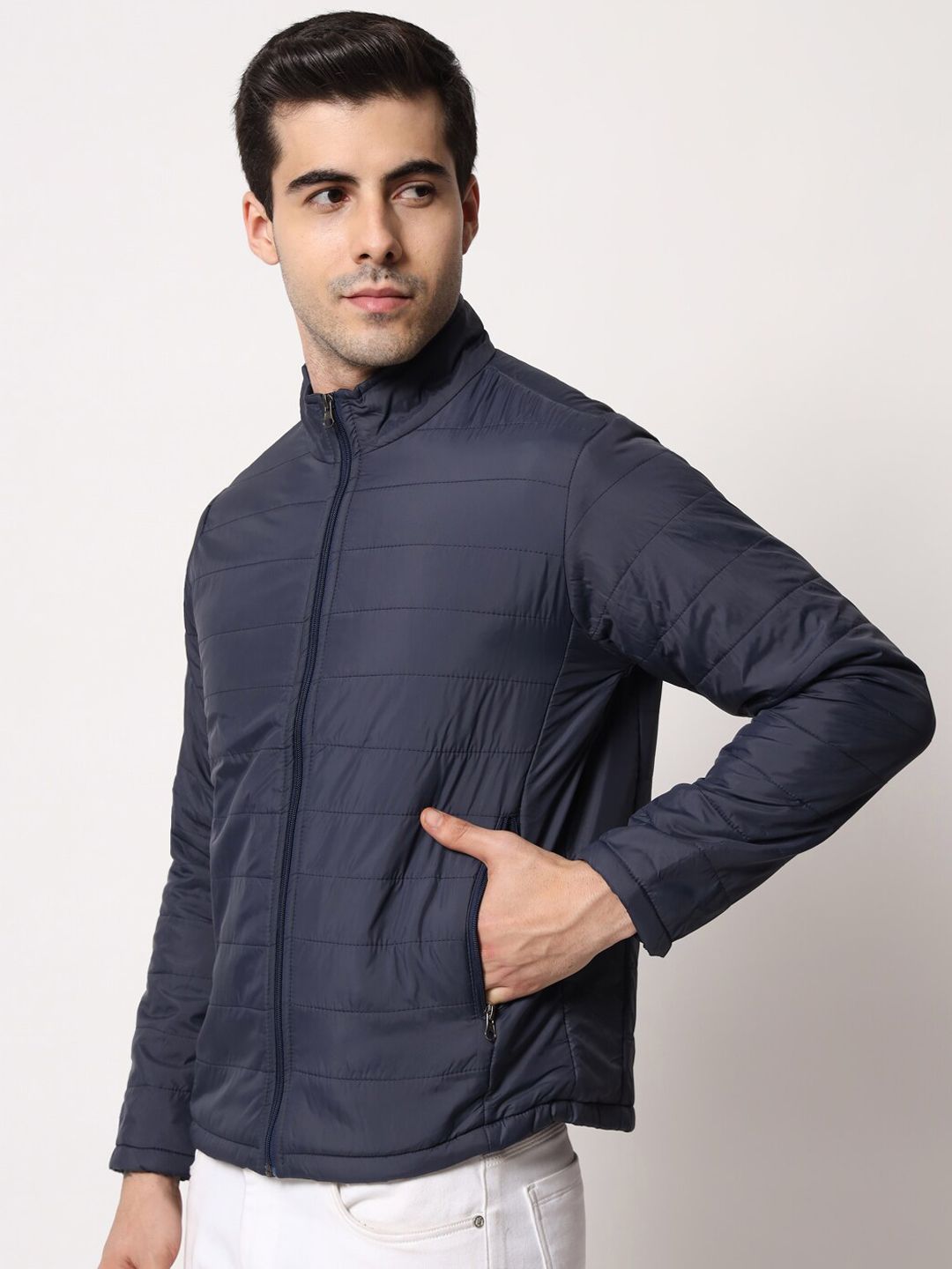 Kotty Men Navy Blue Outdoor Padded Jacket