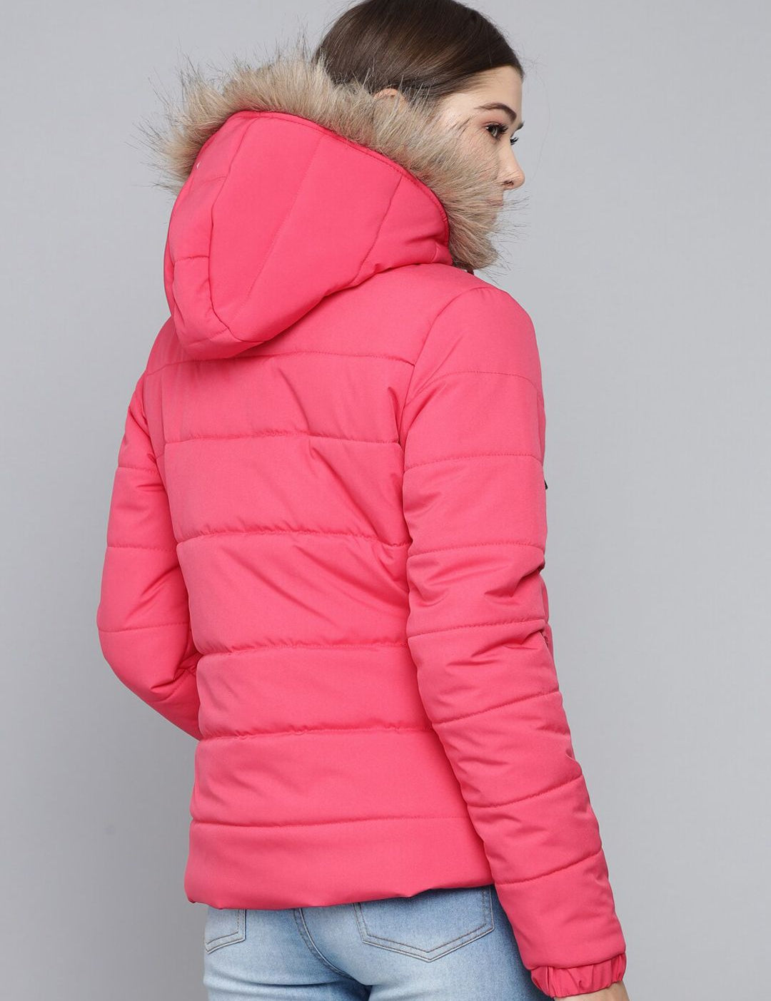 Kotty Women Pink Solid Lightweight Parka Jacket