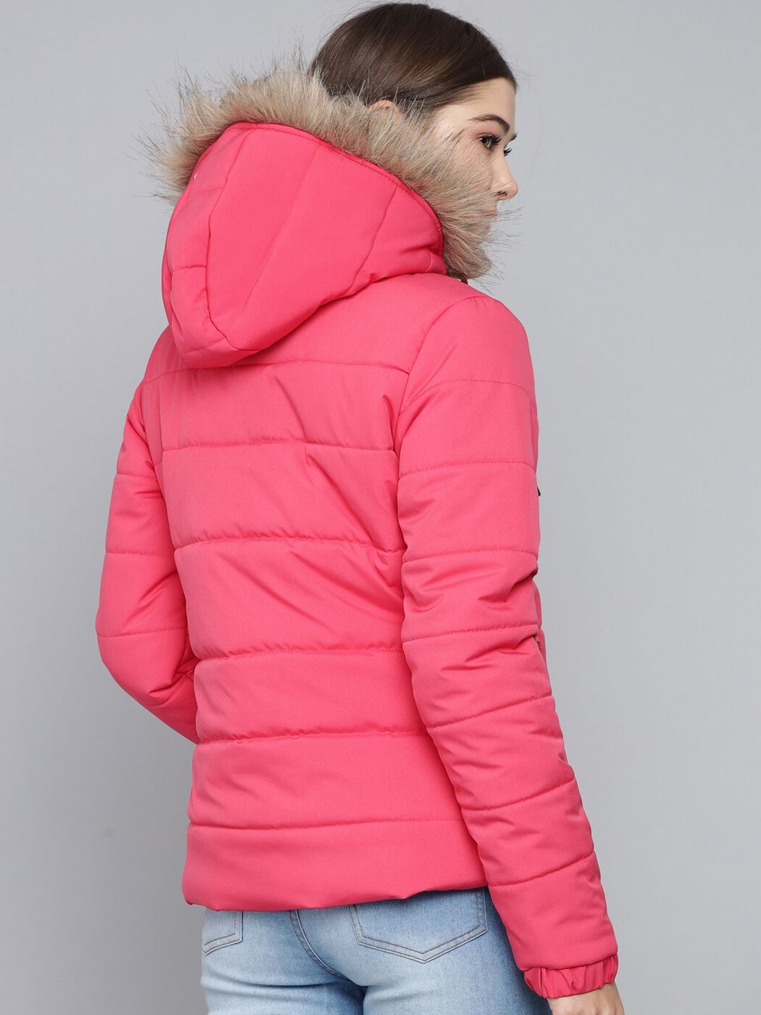 Kotty Women Pink Solid Lightweight Parka Jacket