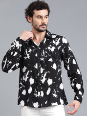 Kotty Men Spread Collar Dyed Casual Shirt