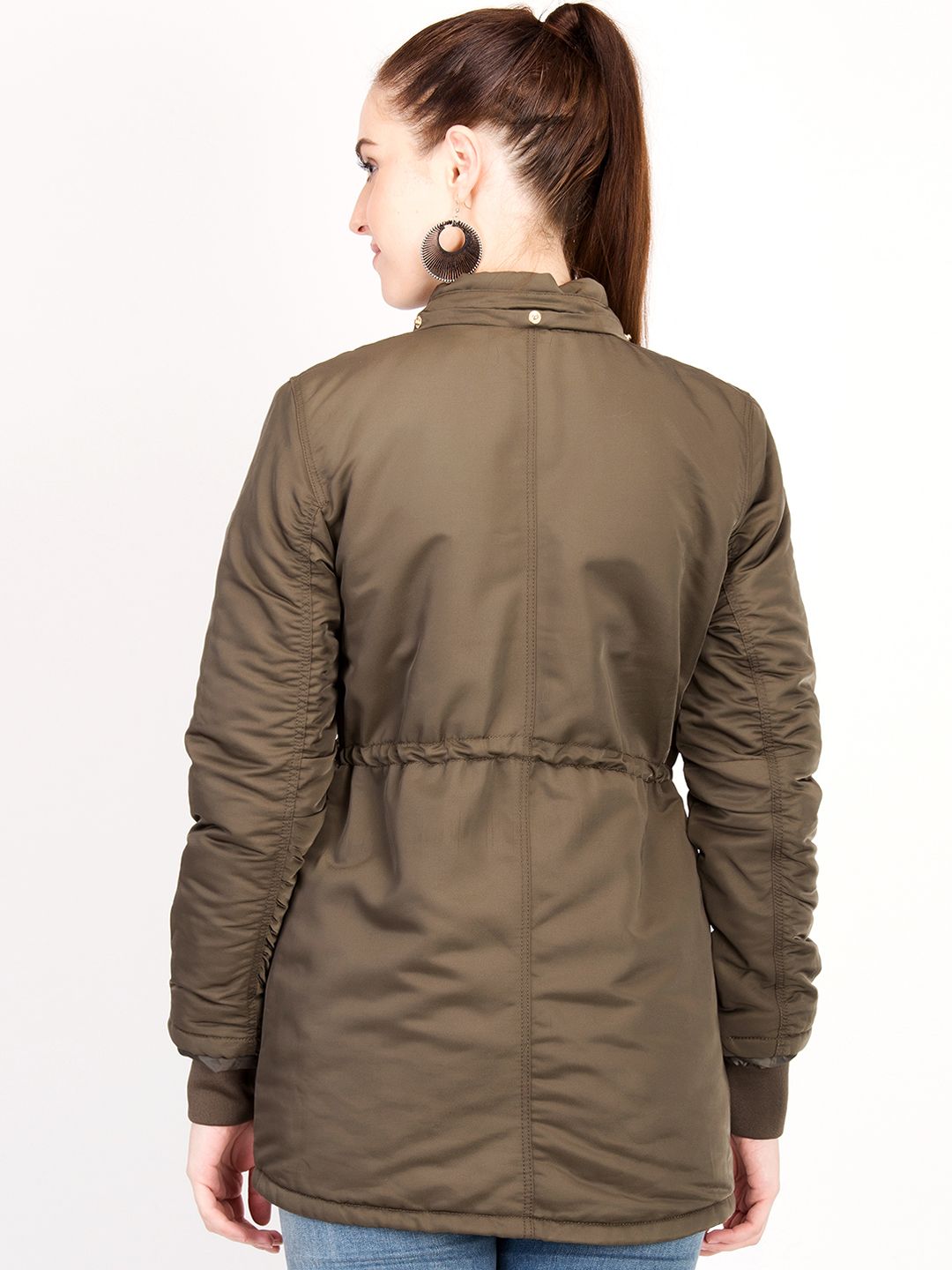 Kotty Women Brown Solid Insulator Longline Parka