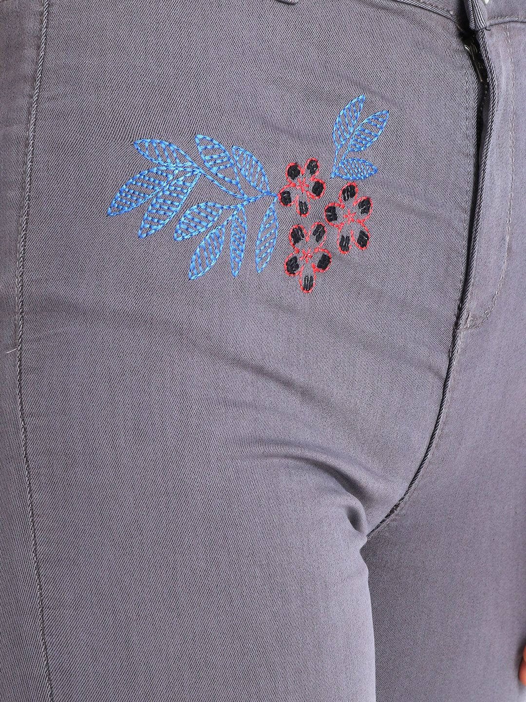 Kotty Women Grey Skinny Fit High-Rise Clean Look Stretchable Jeans