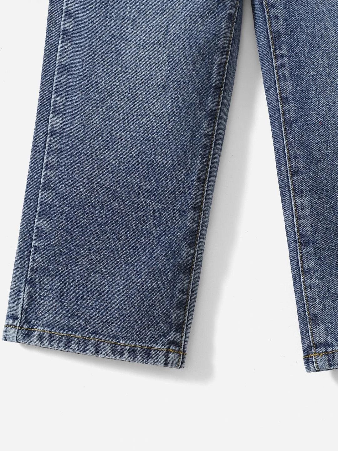 Kotty Girls Blue Jean Fit Heavy Fade Stretchable Jeans