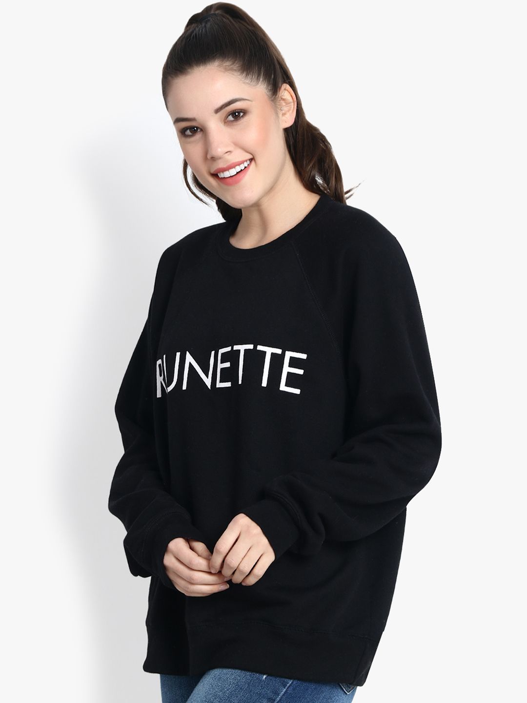 Kotty Women Black Printed Sweatshirt