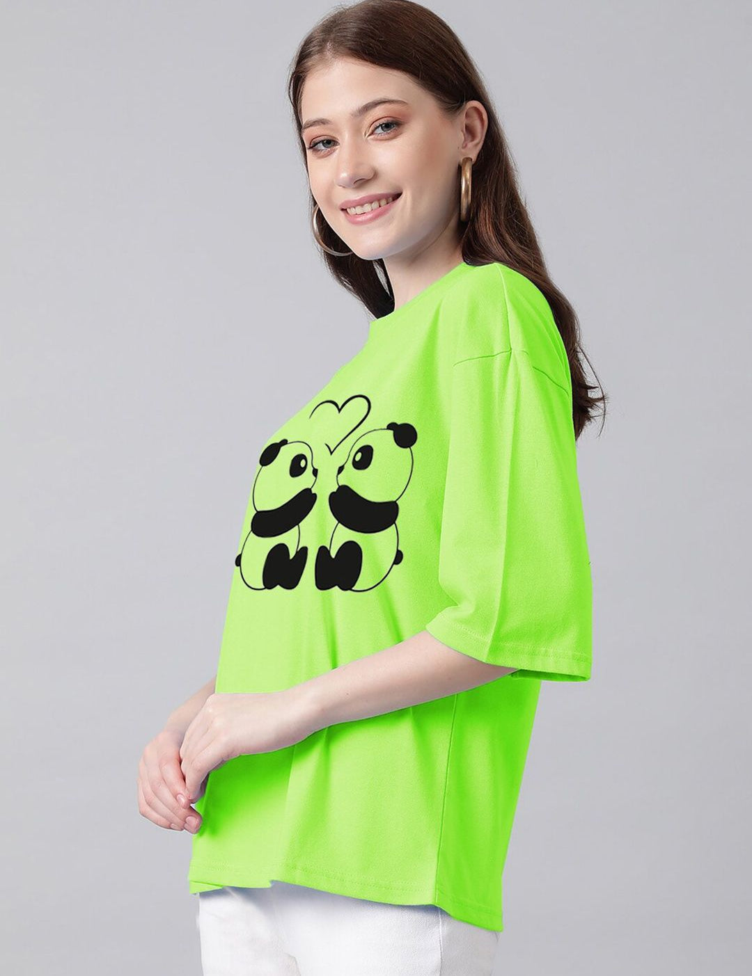 Kotty Graphic Printed Round Neck Drop-Shoulder Sleeves Oversized Fit Cotton T-Shirt