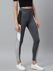 Kotty Women Grey & Black Colourblocked Tights